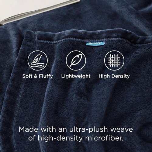 Bedsure GentleSoft Fleece Blanket - Cozy Small Throw for Kids, 43x55 Inches, Navy Blue