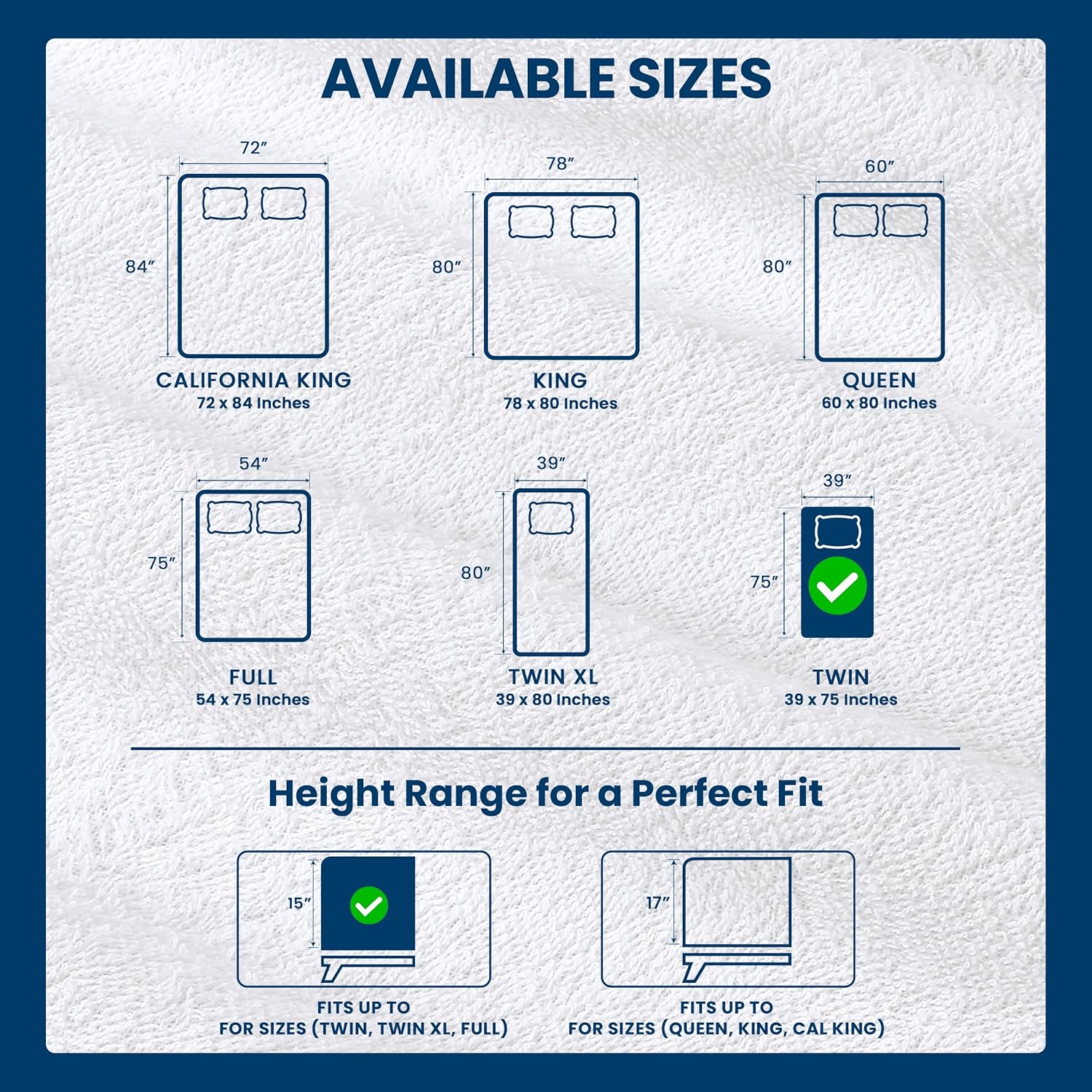 Utopia Bedding Twin Size Mattress Protector - Waterproof Terry Cover with Deep Pockets (White)