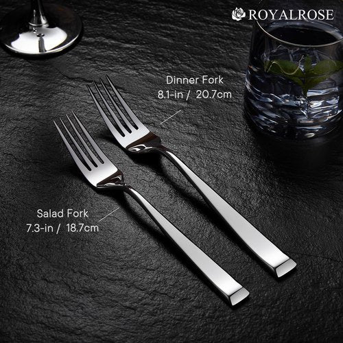 Royalrose 20-Piece Alexander Fine Silverware Set, Service for 4, 18/10 Stainless Steel, Well Made, Dishwasher Safe, Heavy Duty Flatware Set