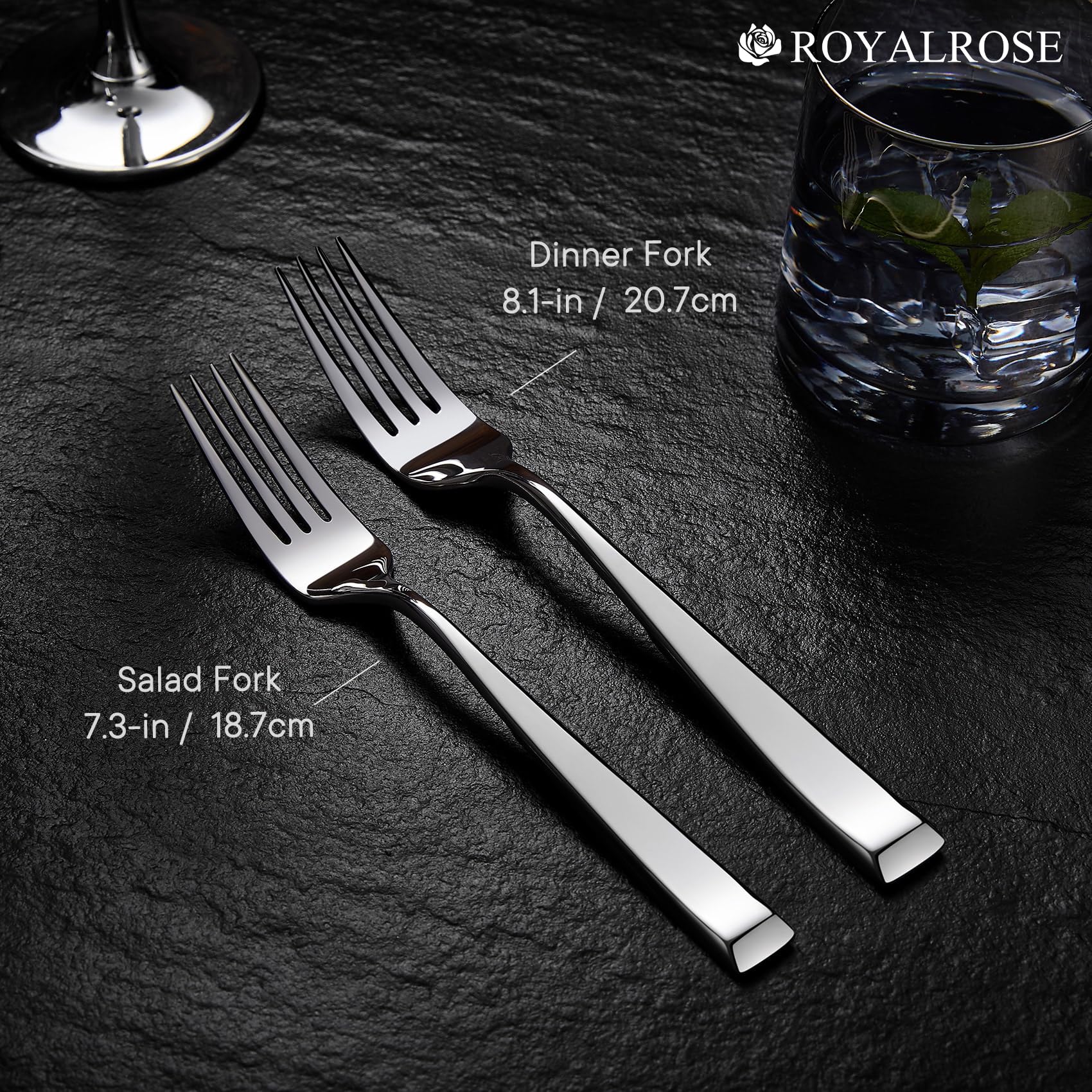 Royalrose 20-Piece Alexander Fine Silverware Set, Service for 4, 18/10 Stainless Steel, Well Made, Dishwasher Safe, Heavy Duty Flatware Set