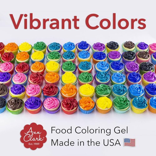 Ann Clark Gel Food Coloring - Professional-Grade Set of 12 Vibrant Colors | Made in USA, 0.7 oz Each