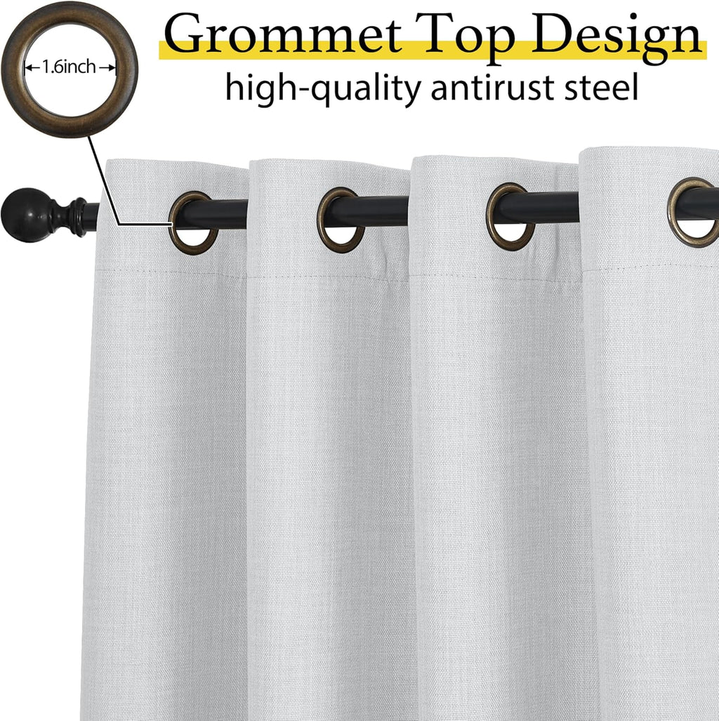 NICETOWN Blackout Small Curtains - Thermal Insulated Grommet Valances for Kitchen | 34" Wide x 30" Long, Greyish White