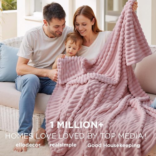 Bedsure GentleSoft Pink Fleece Blanket - Cozy, Soft Throw for Couch | Perfect for Women & Girls, 60x80 Inches