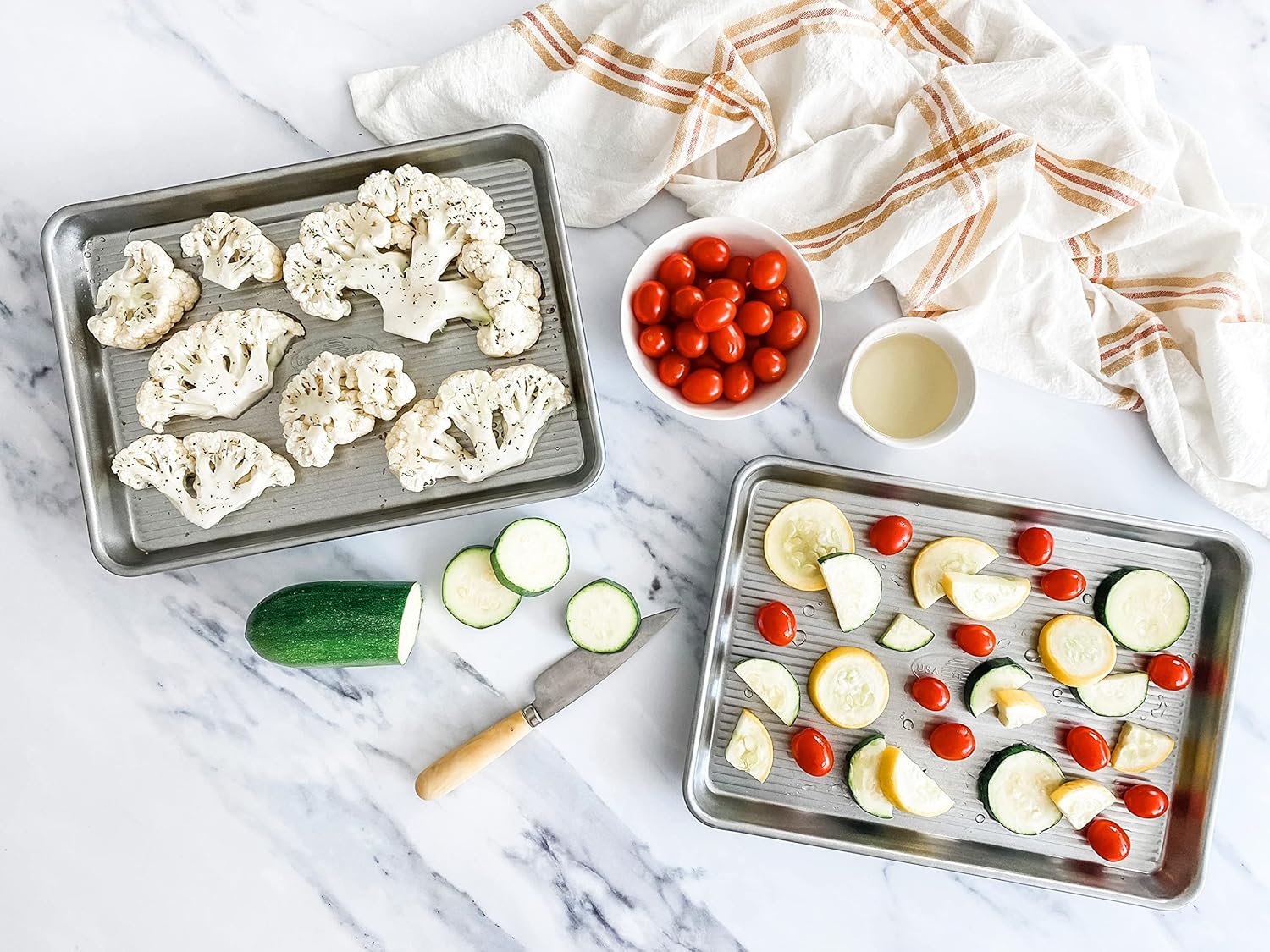 USA Pan Nonstick Quarter Sheet Pans - Set of 2 for Effortless Baking and Cooking