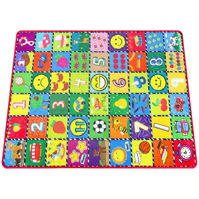 teytoy Baby Rug for Crawling - How Many are There? Kids Area Rugs Educational Play Mat for Room Decor, Count Game, Learn Animals, Expressions, Family Beach Carpet Outdoor Indoor Gift 3.4' x 5'