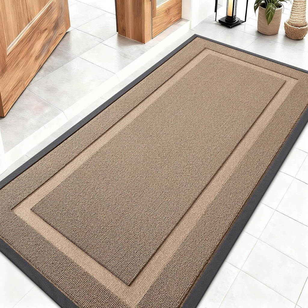 OLANLY Waterproof Front Door Mat - All-Season Indoor/Outdoor Doormat | Sturdy Natural Rubber, 47x23 Mocha