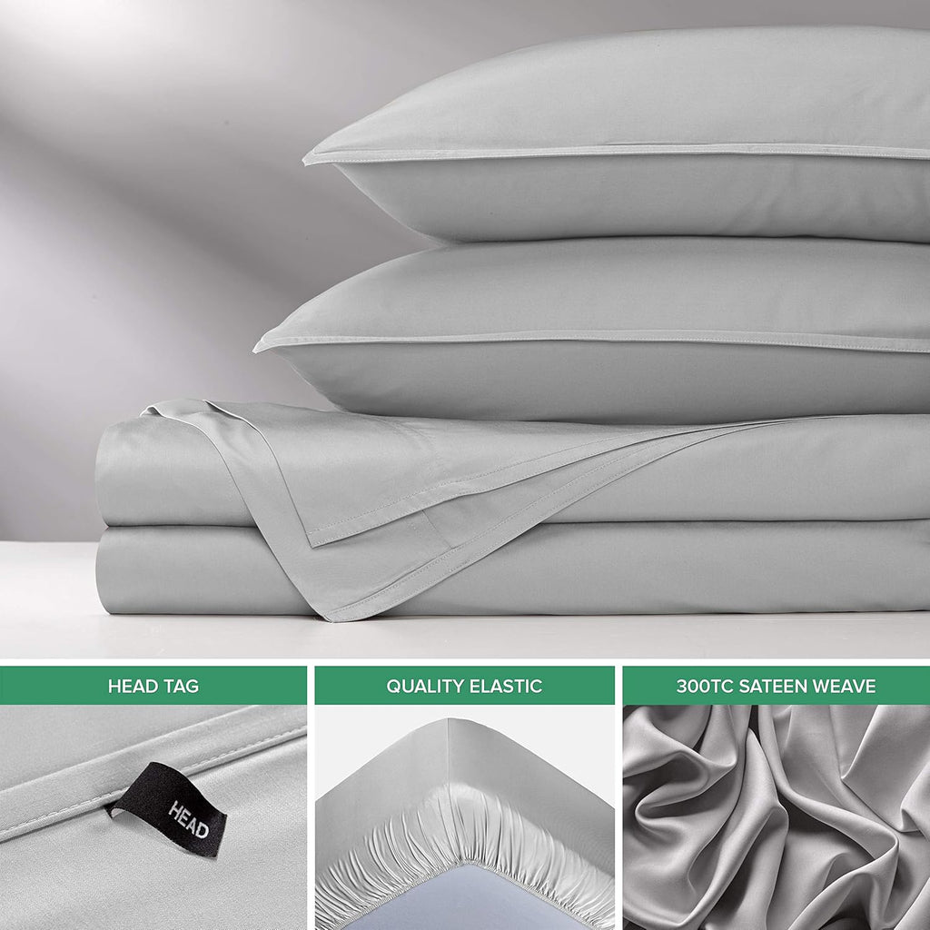 Pure Bamboo California King Sheets - 100% Organic Viscose Bed Sheet Set, Soft & Cooling, Silver Pearl