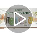 1.7L Retro Electric Kettle with Thermometer - Stainless Steel Water Boiler