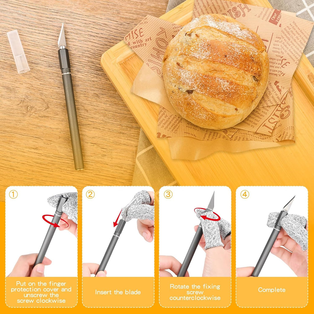 Skiennix Upgraded Bread Lame - Professional Sourdough Scoring Tool with 10 Blades & Ergonomic Handle