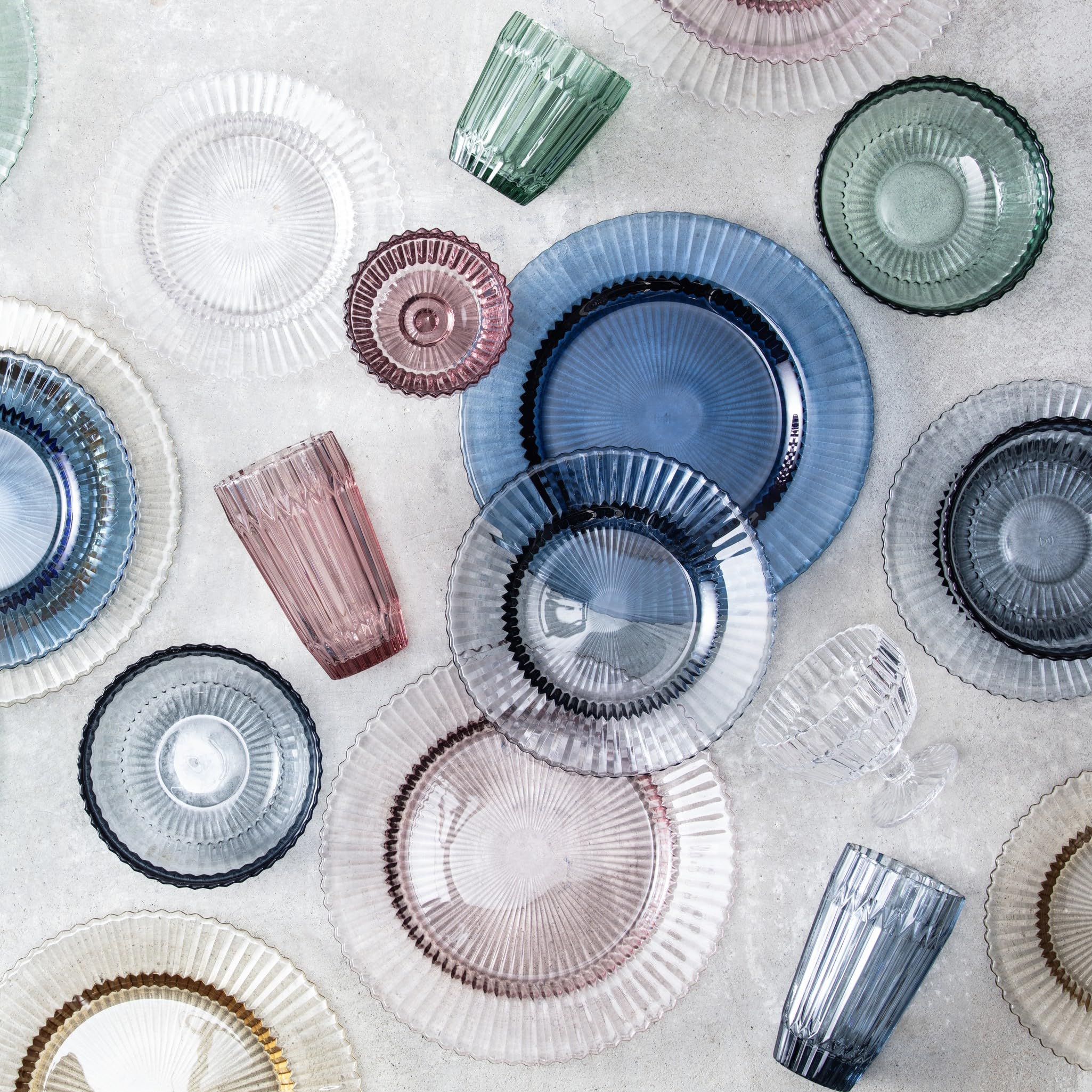 Fortessa Archie Glass, 10 Ounce Footed Dessert Bowl (Set of 6), Dusk Gray