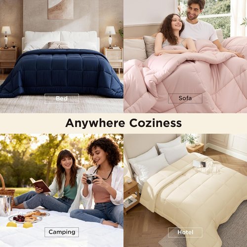 Bedsure Comforter Duvet Insert - Quilted Comforters Oversize Queen, All Season Duvet, GentleSoft Down Alternative Bedding, with 8 Tabs, Gifts for Women/Men, Dark Slate Blue, Oversize Queen 98x98Inche