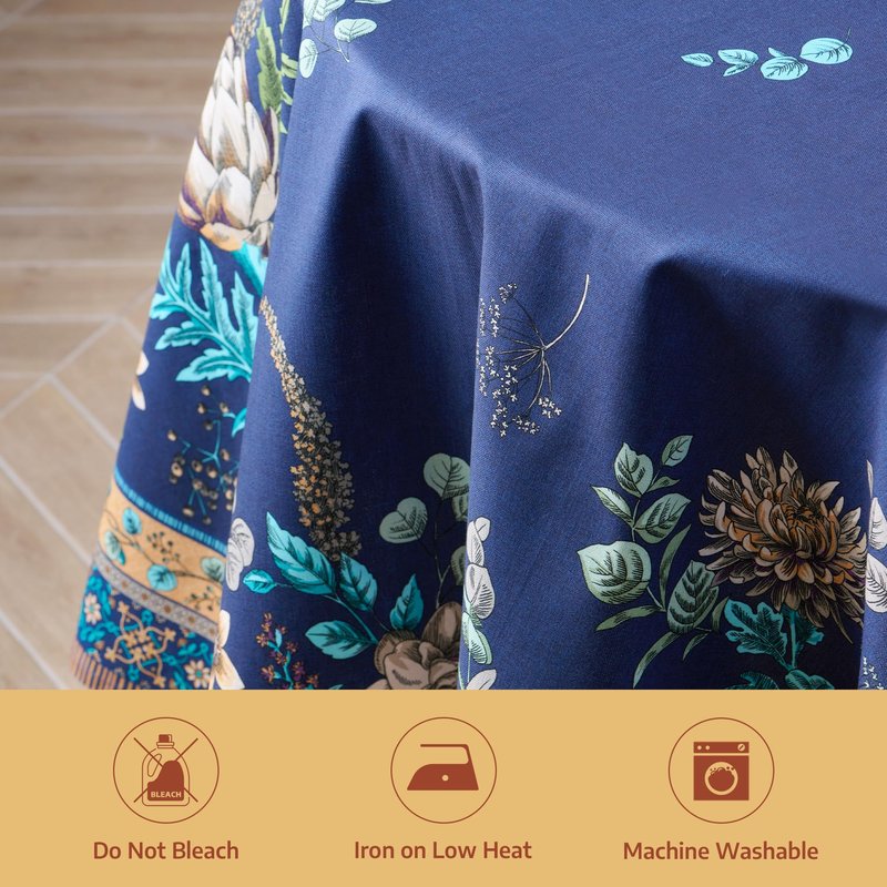 Maison d' Hermine Premium Table Cloth Rectangle Table 100% Combed Cotton 140 x 70 Inches Tablecloth Reusable Decorative for Dining Room, Farmhouse, Home, Party, Festive & Wedding - Artichoke