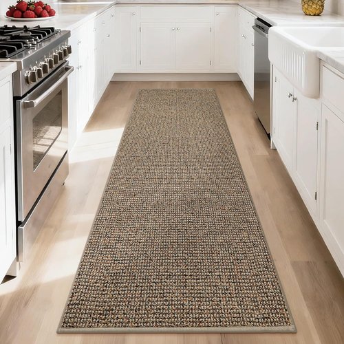 BEQHAUSE Hallway Runner Rug - Non-Slip, Washable & Stain Resistant | 2x6 Feet, Taupe Color