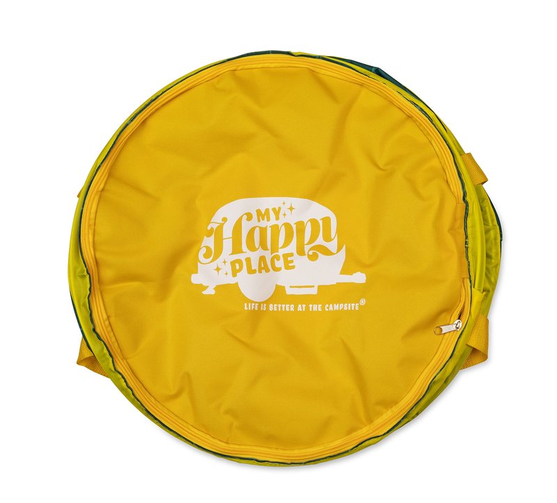 Camco Pop-Up Utility Container - Use as Collapsible Trash Can When Camping - Holds 30-Gallon Kitchen-Size Trash Bags - 2-Ft Tall & Collapses for RV Storage and Organization (53490)