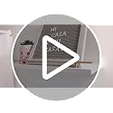 Set of 3 Floating Shelves with Gold Metal Guardrail, White Wood Wall Shelves