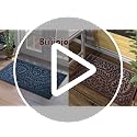 Heavy Duty Front Door Mat, Non-Slip Natural Rubber Entrance Rug, 17"x30"