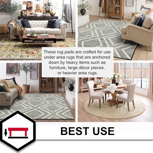 Mohawk Home Felt Rug Pad - 1/4 Inch Thick Cushion for Area Rugs | 8' x 10' Size, Protects Hardwood Floors