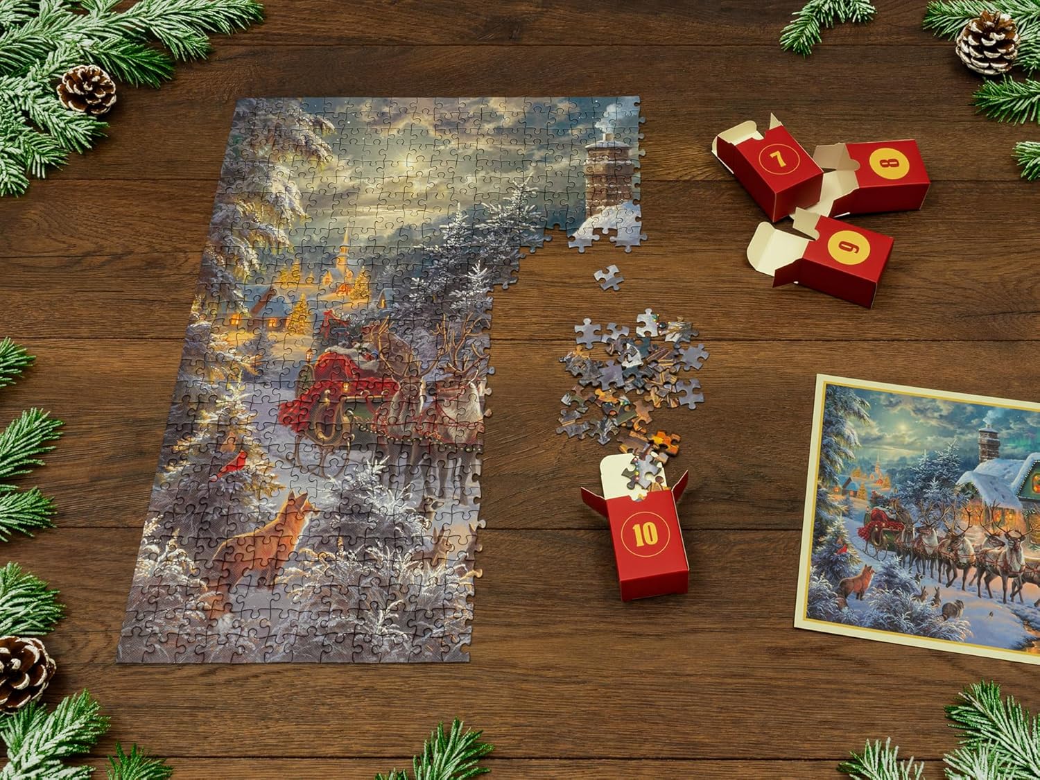 Abraham Hunter Jigsaw Puzzle Advent Calendar 2025 - 1008 Pieces, 24 Boxes, Christmas Countdown Fun for All