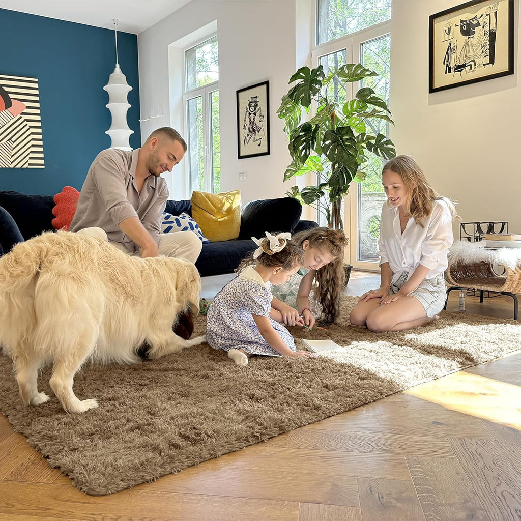OLANLY Runner Rugs 2x8 - Soft, Machine Washable Shaggy Carpet for Bedroom & Hallway | Taupe Home Decor