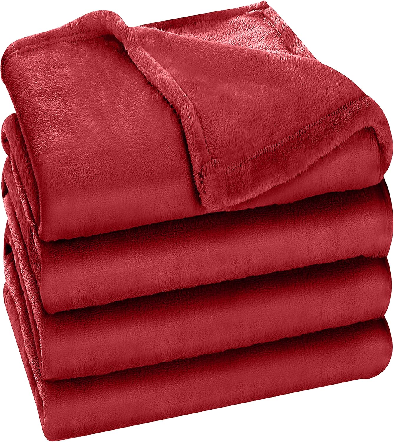 Utopia Bedding Fleece Blanket - Luxury Soft Microfiber Queen Size in Burgundy | 300GSM (90x90 Inch)