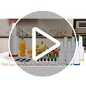 Ruisita 4-Pack 34oz Plastic Juice & Liquor Pour Bottles with Stainless Steel Spouts - Multicolor Bar Containers