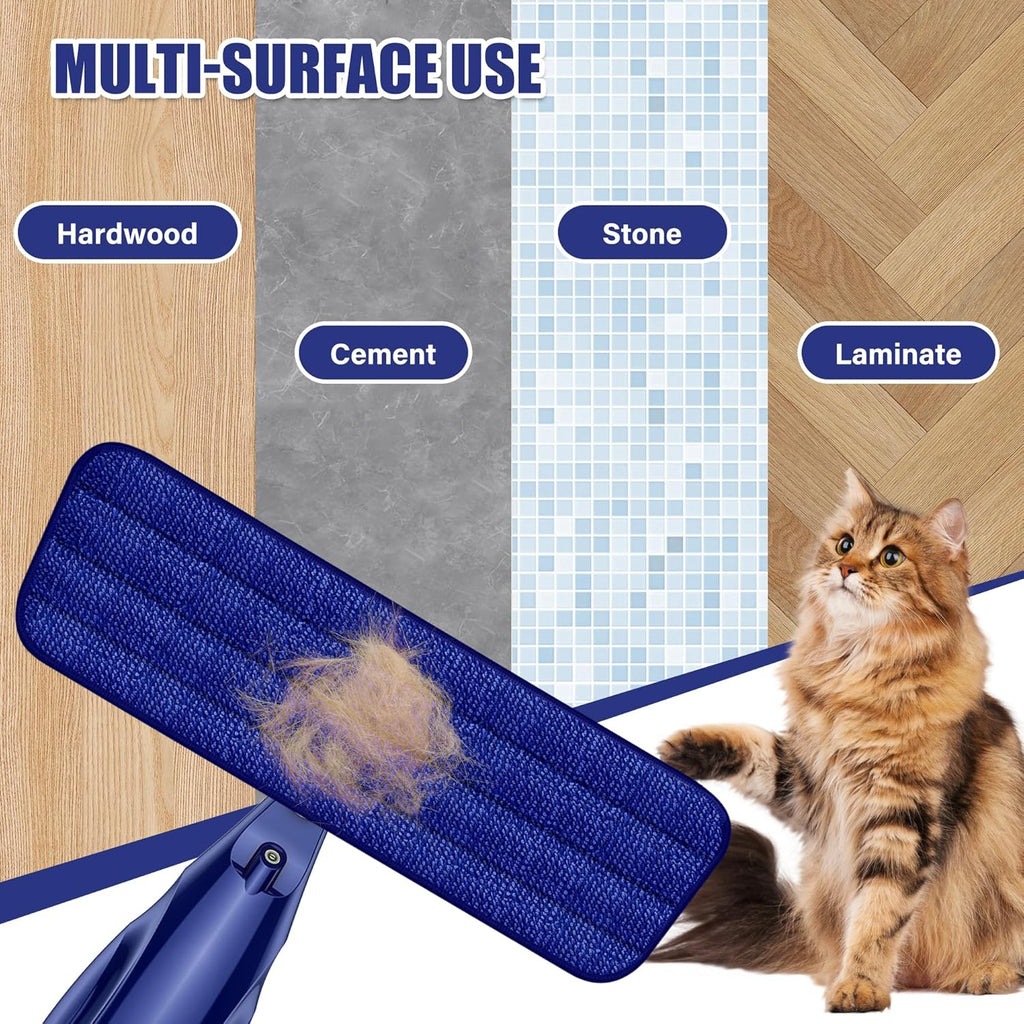 Skiennix Microfiber Spray Mop - Versatile Wet/Dry Floor Cleaner with 3 Washable Pads | Ideal for Hardwood, Tile, and Vinyl