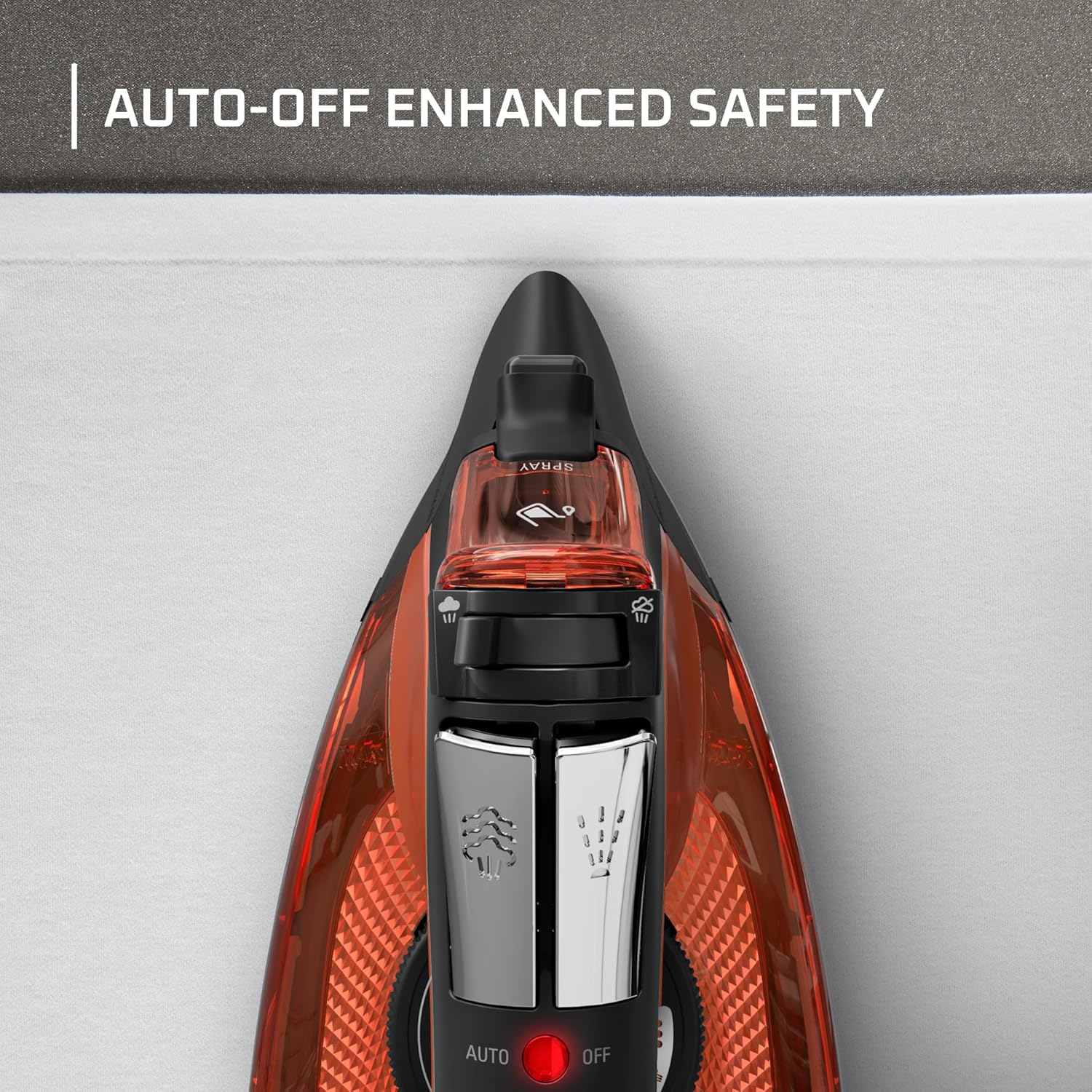 Rowenta Access Steam Iron - Powerful Vertical Steaming with Anti-Drip Protection | Red