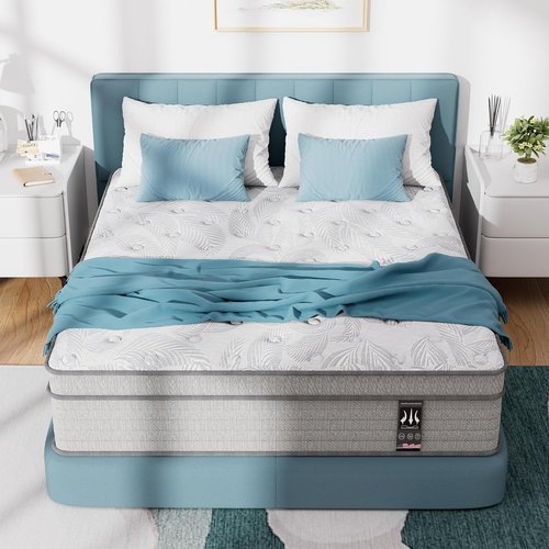 King Size Mattress - 14 Inch Medium Firm Hybrid with Cooling Gel Memory Foam | Motion Isolation & Pressure Relief