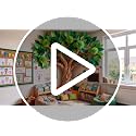 114-Piece 3D Classroom Tree Bulletin Board Set with Paper Leaves and Pom Poms