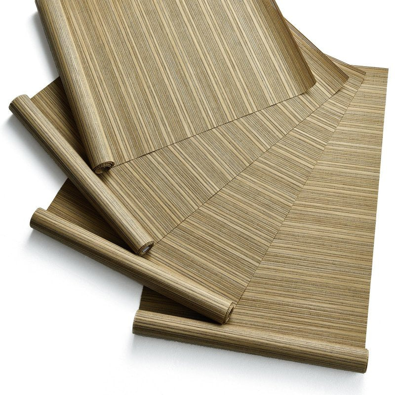 PieceNat Replacement Fabric Panels for Sliding Glass Door (4-Pack, 23"x96"), Fabric Only, Natural Woven Blind Slats, Trimmable, Sheer, Track & Bottom Rail Not Included,Caramel Brown