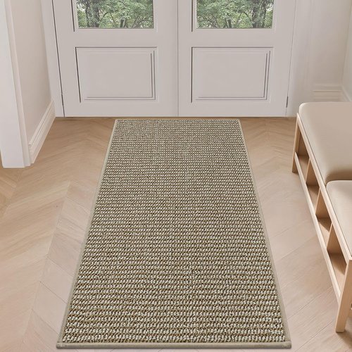 BEQHAUSE Dirt Trapper Door Mat - Non-Slip, Washable & Absorbent | 24" x 60" Light Beige Entryway Mat
