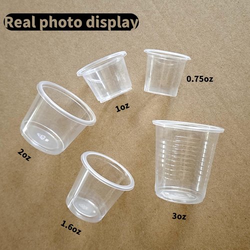 Cynohesta Mini Plastic Shot Glasses Disposable Cups Clear Small Communion Cup Sample for Tasting&Mouthwash,Little 1oz-1.5-2-3 Ounce Tiny(1000, 2OZ)