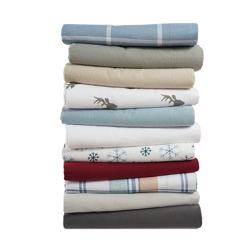 LANE LINEN 100% Cotton Queen Flannel Sheets Set - Brushed for Extra Softness - Lightweight & Durable Cotton Flannel 15" Deep Pocket Queen Sheets Set - Warm Winter Queen Size Bed Sheets - White Plaid