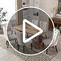 Velvet Upholstered Dining Chairs with Nailhead Trim, Set of 4, Beige