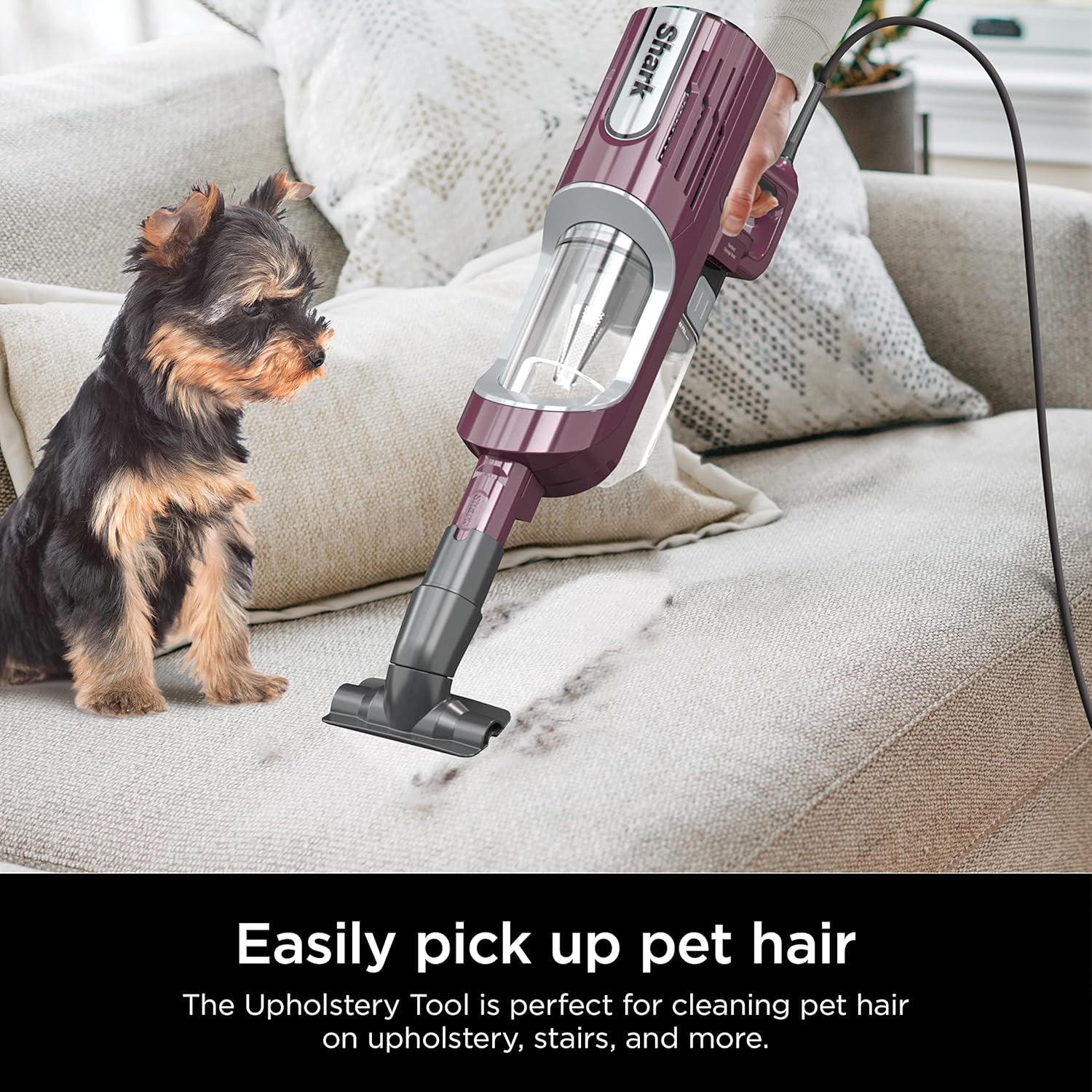 Shark HZ702 Ultralight PetPro Corded Stick Vacuum - PowerFins & Odor Neutralizer Technology | Wine Purple