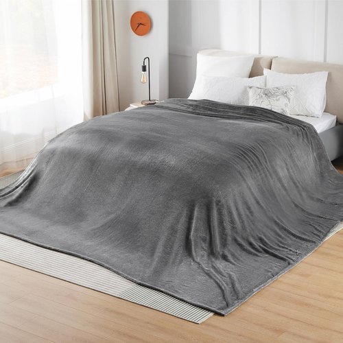 Bedsure GentleSoft Oversized King Blanket - Extra Large 120"x120" Soft Fleece for Bed, Sofa, Travel, Dark Grey