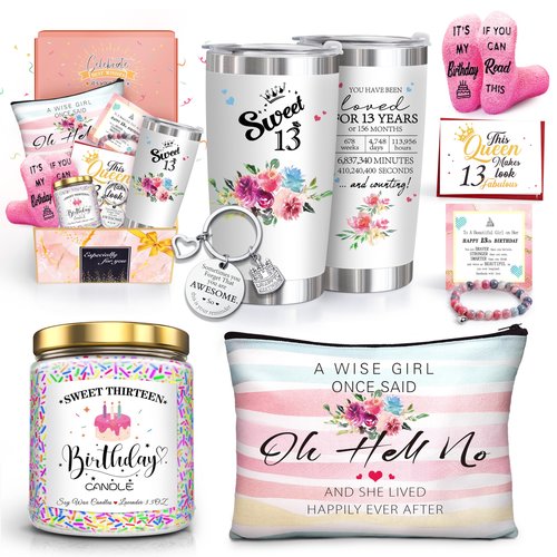 ShinnyWis 13th Birthday Gifts for Girls,Sweet 13 Gifts for Girls,Daughter,Sister,Friends,Bestie,Tumblers Gifts Set for 13 year old girl birthday gifts Ideas
