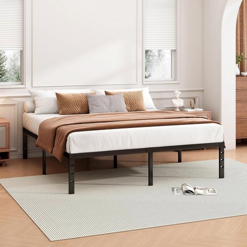 Hafenpo 14 Inch Queen Bed Frame - Sturdy Metal Platform with Under Bed Storage | Easy Assembly, Black