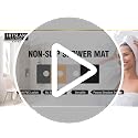 24x24 Inch Square Non-Slip Shower Mat, Soft PVC Loofah Bath Mat