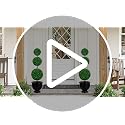 3ft UV-Resistant Artificial Triple Ball Boxwood Topiary Trees, Set of 2