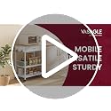 Mobile Kitchen Island Cart with Storage Drawer and Shelves, Oak and White