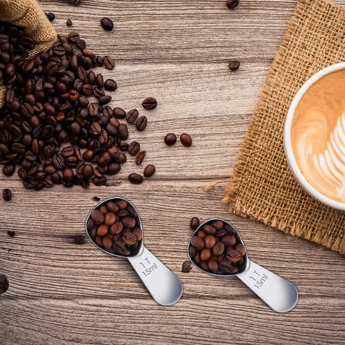 Patelai 3 Pieces Coffee Scoop Tablespoon Measuring Spoons Stainless Steel Coffee Scoops Short Handle Tablespoon for Tea Sugar Kitchen Gifts(15 ml,Silver)
