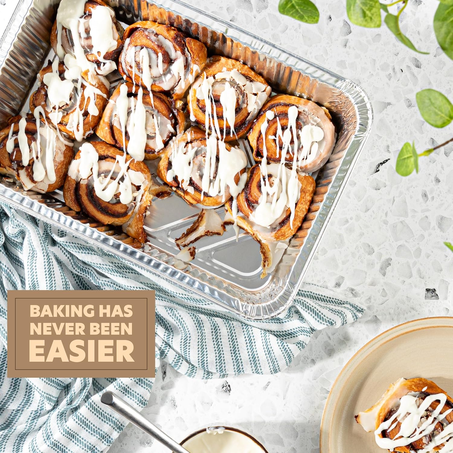 PlasticPro 10-Pack Aluminum Pans - Heavy-Duty 12.5" x 9" Disposable Foil Pans with Covers for Baking & Cooking