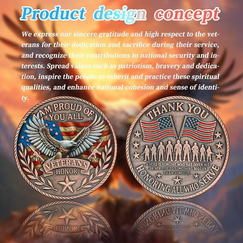 Military Challenge Coins by [Brand Name] - Thank You for Your Service Veteran Medallions | Perfect Military Appreciation Gifts