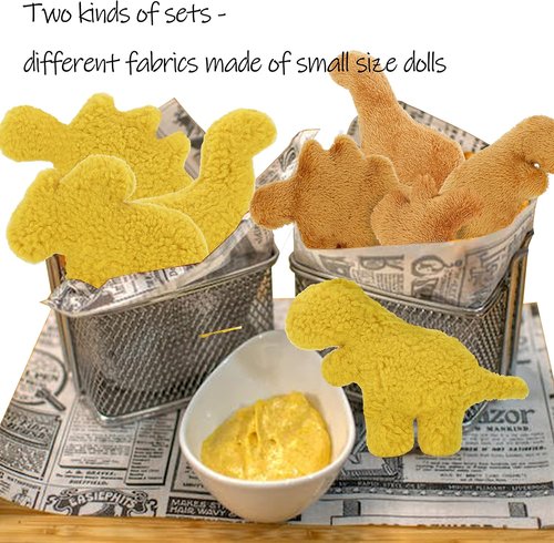 Mini Dino | Chicken Nugget Plush Toy - Realistic 4.2-Inch Stuffed Pillow for Kids, Perfect Gift