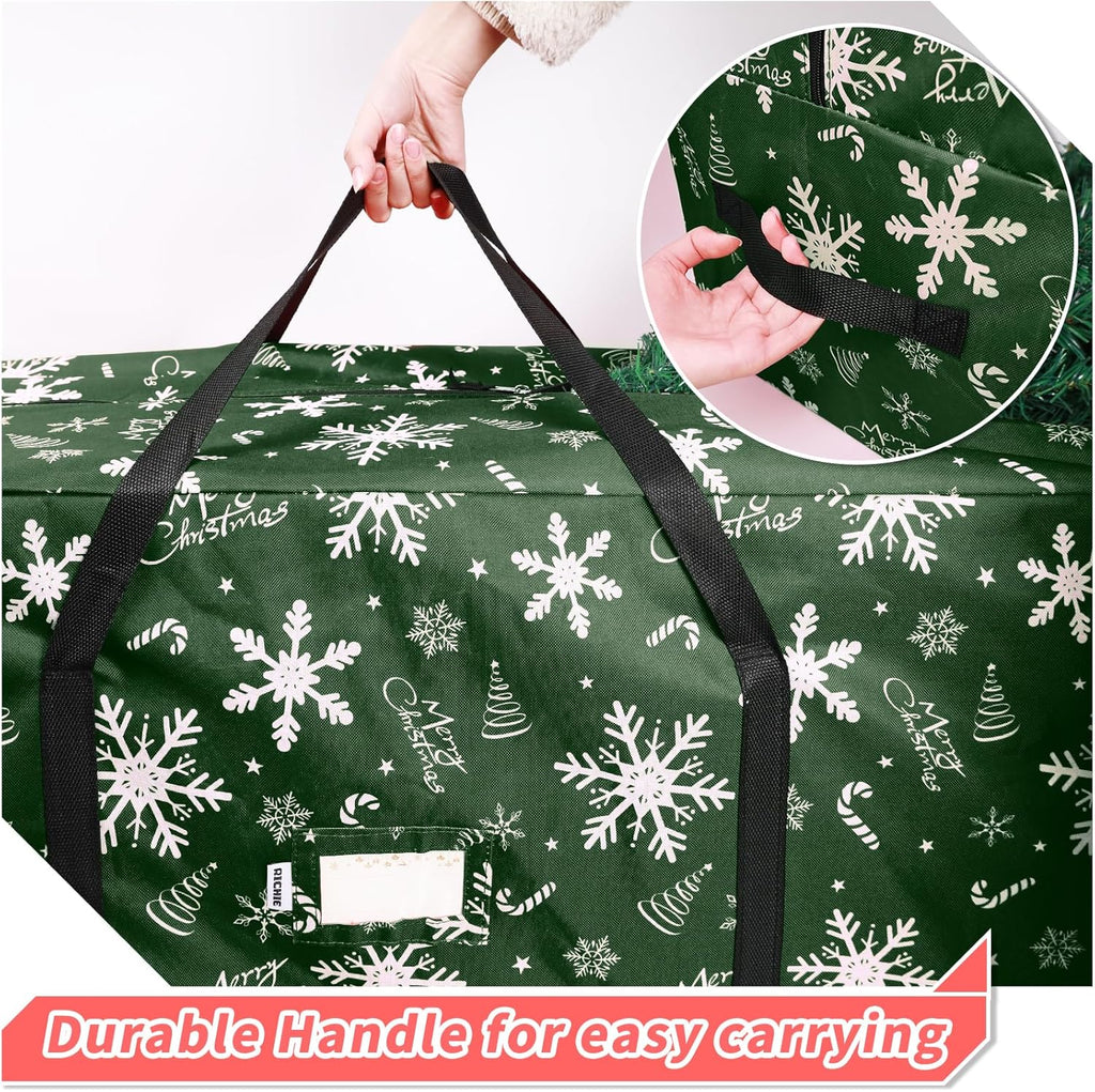 Richie Christmas Tree Storage Bag - Durable 600D Oxford, Fits Up to 7.5 ft Trees | 3pc Set, Green