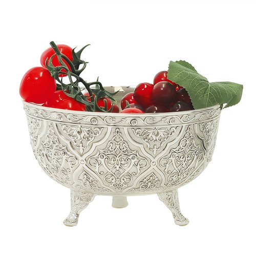 YTTDAY Dinner Bowl Fruit Bowl Medium and large bowlsl Elegant Snack Bowl | 50 oz Ornate Bowl Holiday Entertaining Used for Fruit Puree, Salad, Ceramic, Pasta Bowls/Plates, Antique(Medieval Silver)