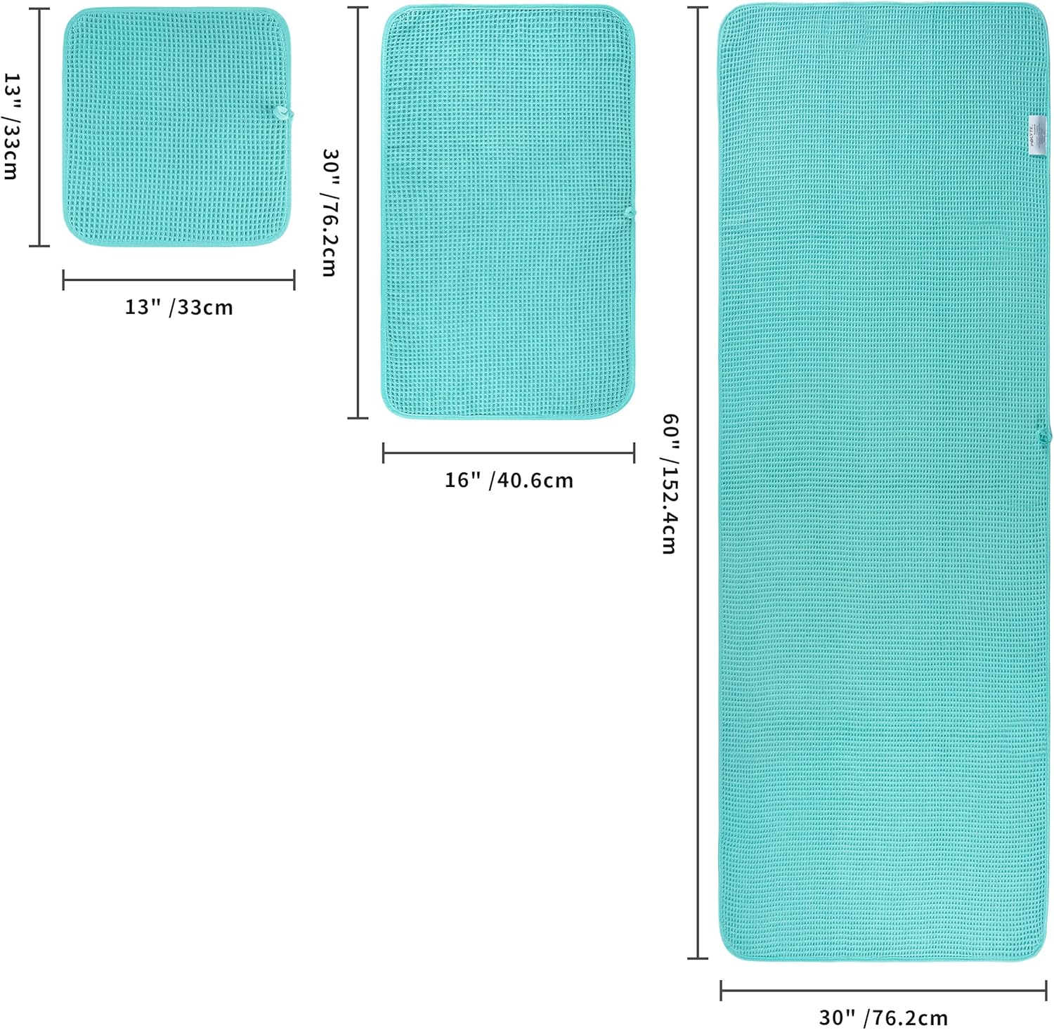 POLYTE Microfiber Bath Towel Set - Quick Dry, Lint-Free, Oversize, 6 Pieces | Waffle Weave Design