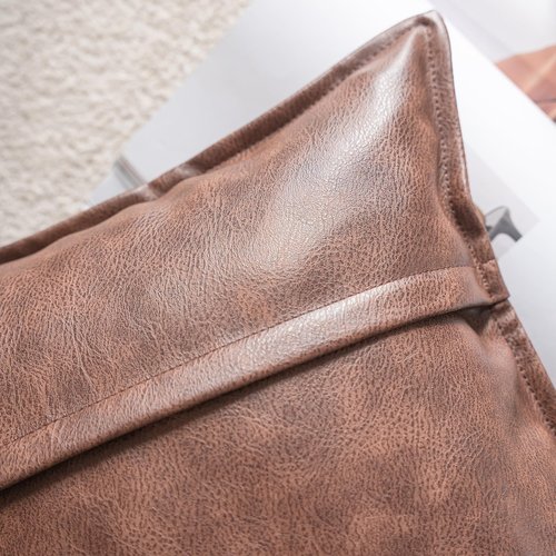Neelvin Faux Leather Decorative Throw Pillow Covers Modern Solid 18x18 inch Set of 2 Pillowcase Cushion Case for Bed Sofa Couch