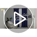 Blue Hollow Star Blackout Curtain for Kids Room, 52 x 63 Inch Panel